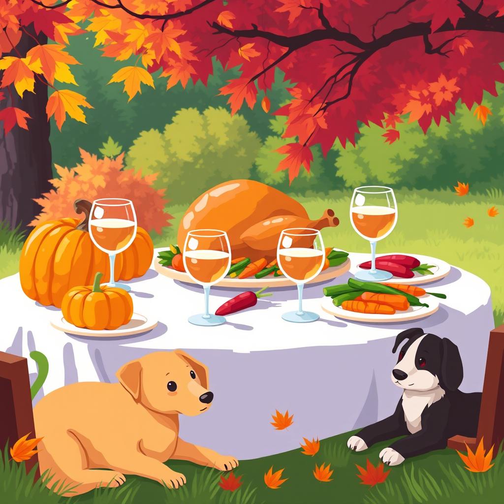 Charming Pixel Art Thanksgiving Gathering