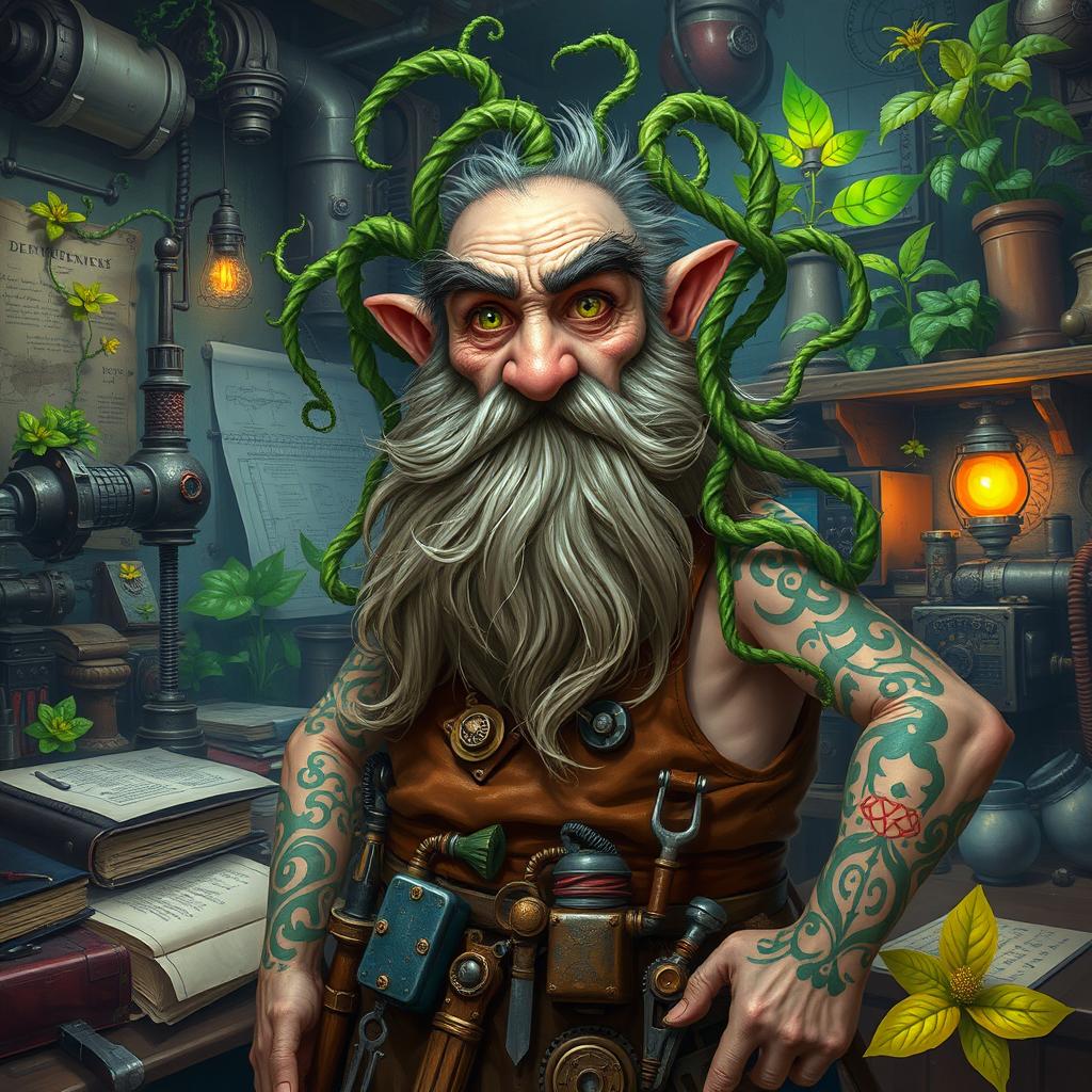 Whimsical Dwarf Artificer: A Vision of Craftsmanship