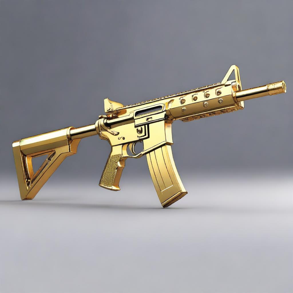 Golden M16 Rifle: Bling & Brutality