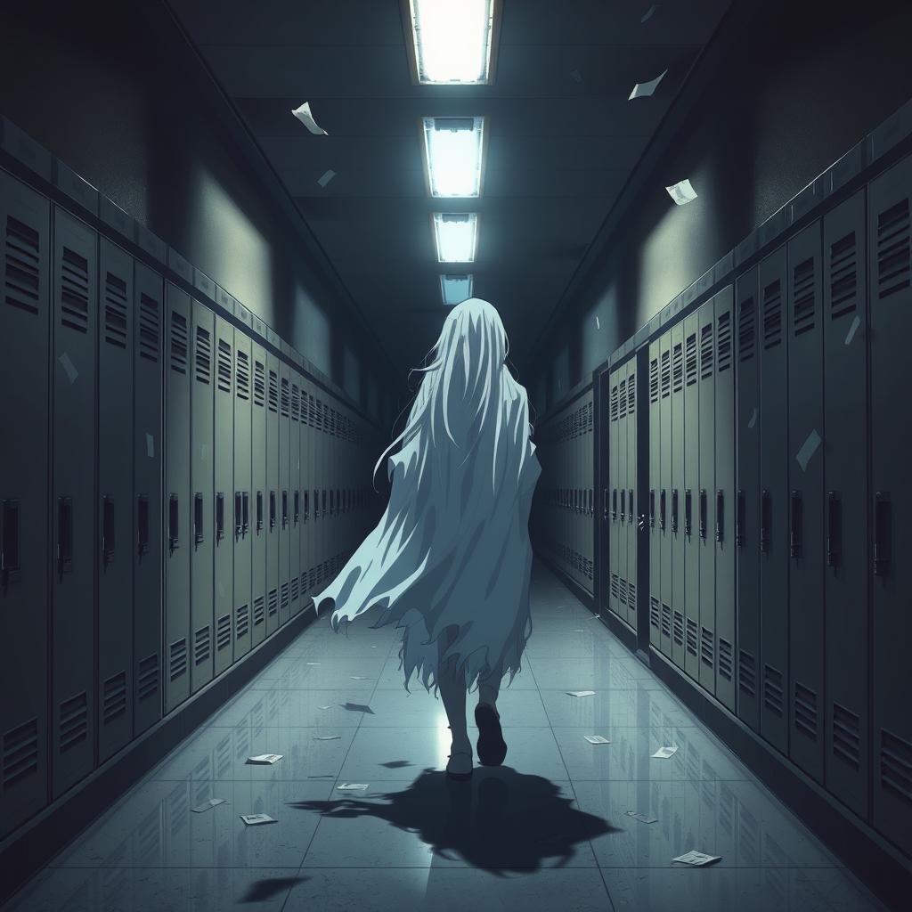 Enigmatic Spirit: Ghost in School Hallway