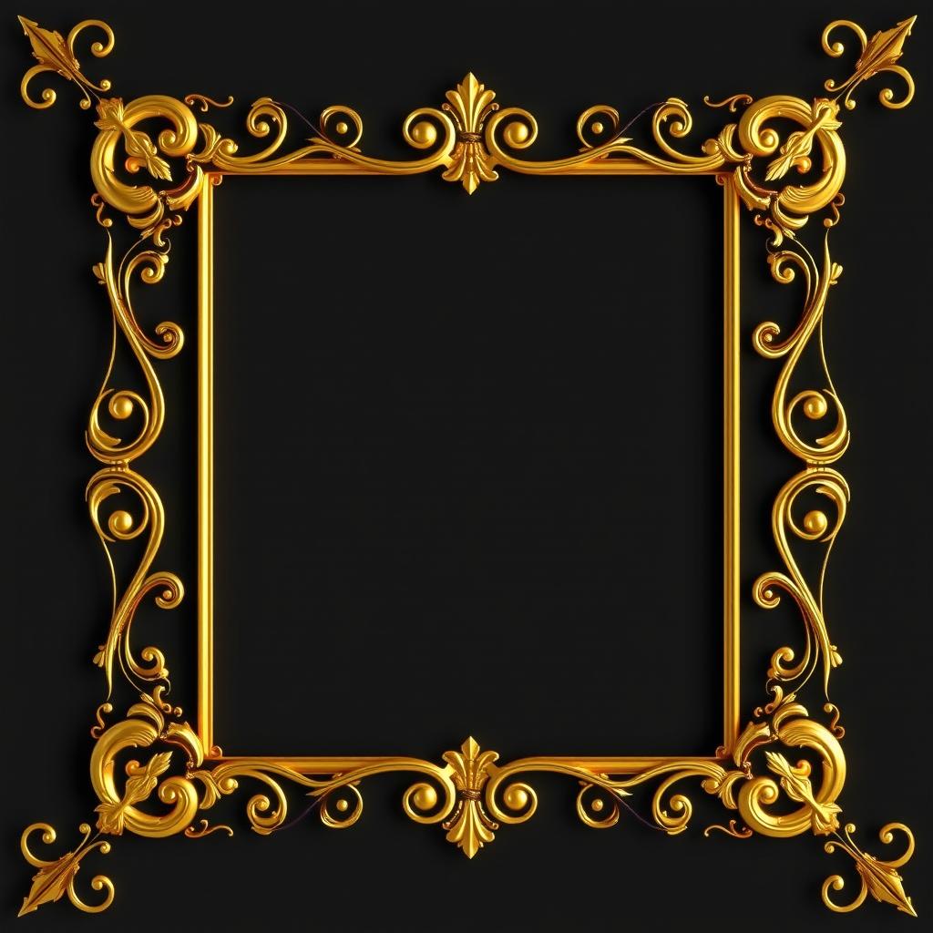 Elegant Golden Book Cover Frame