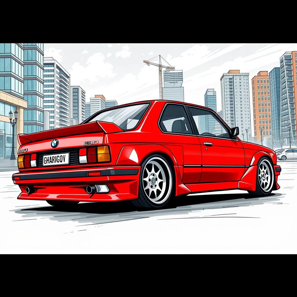 Rev Up Your Style: Bold Red BMW E30 Sedan