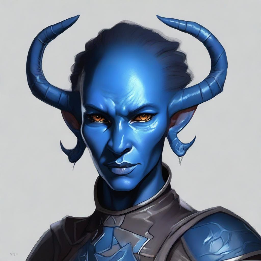 Meet the Enchanting Blue-Skinned Tiefling