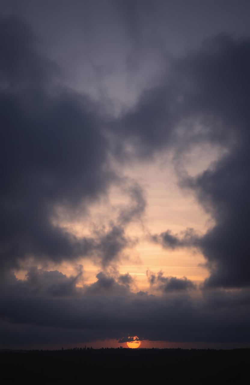 Ethereal Gloomy Sunset Sky