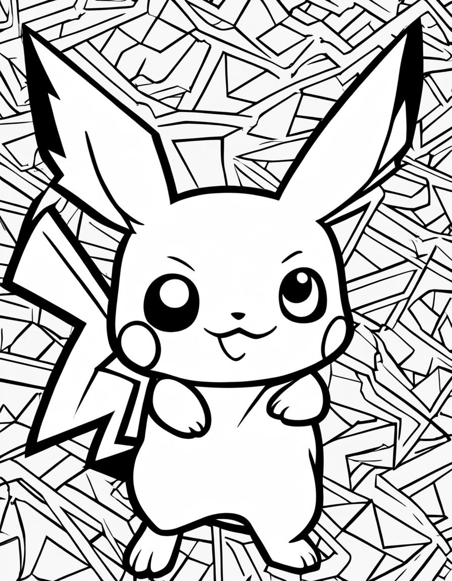 Colorful Pikachu Coloring Page