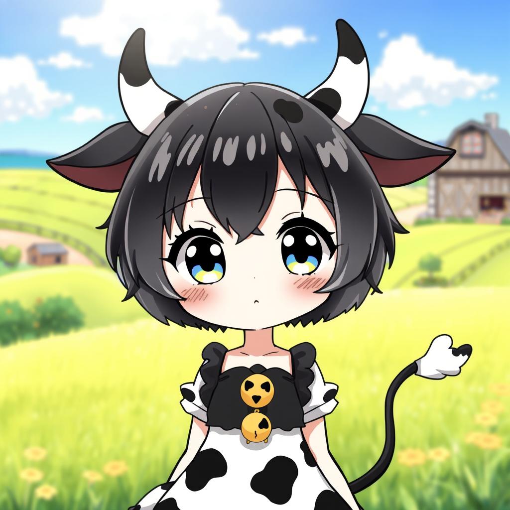 Whimsical Anime Cow Girl: A Fantasy Blend