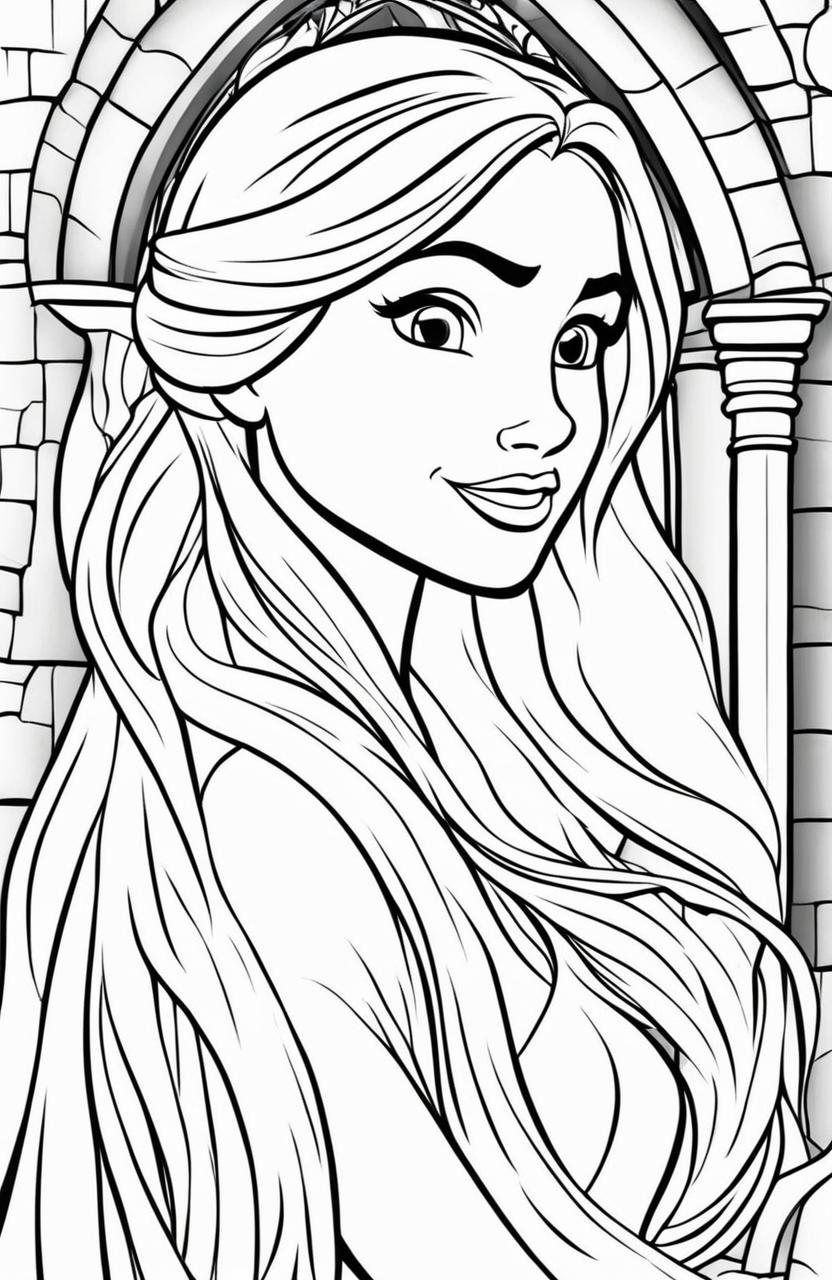 Disneys Princess Rapunzel Coloring Page