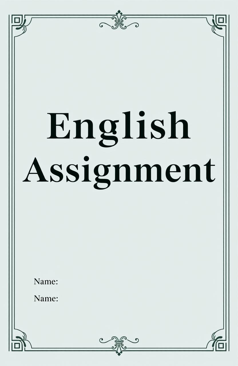 English Assignment Book Cover - Professional & Educational