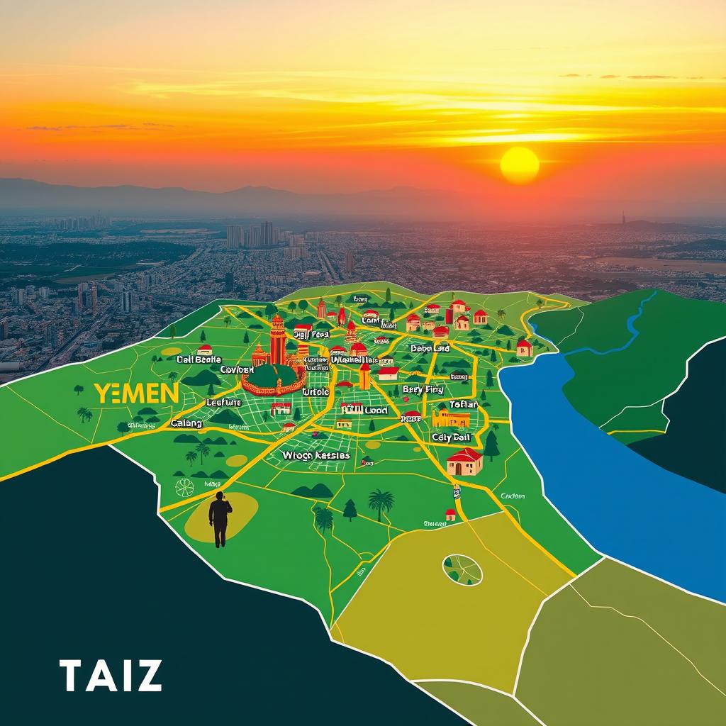 Explore Taiz: A Colorful Map of Yemens Vibrant City