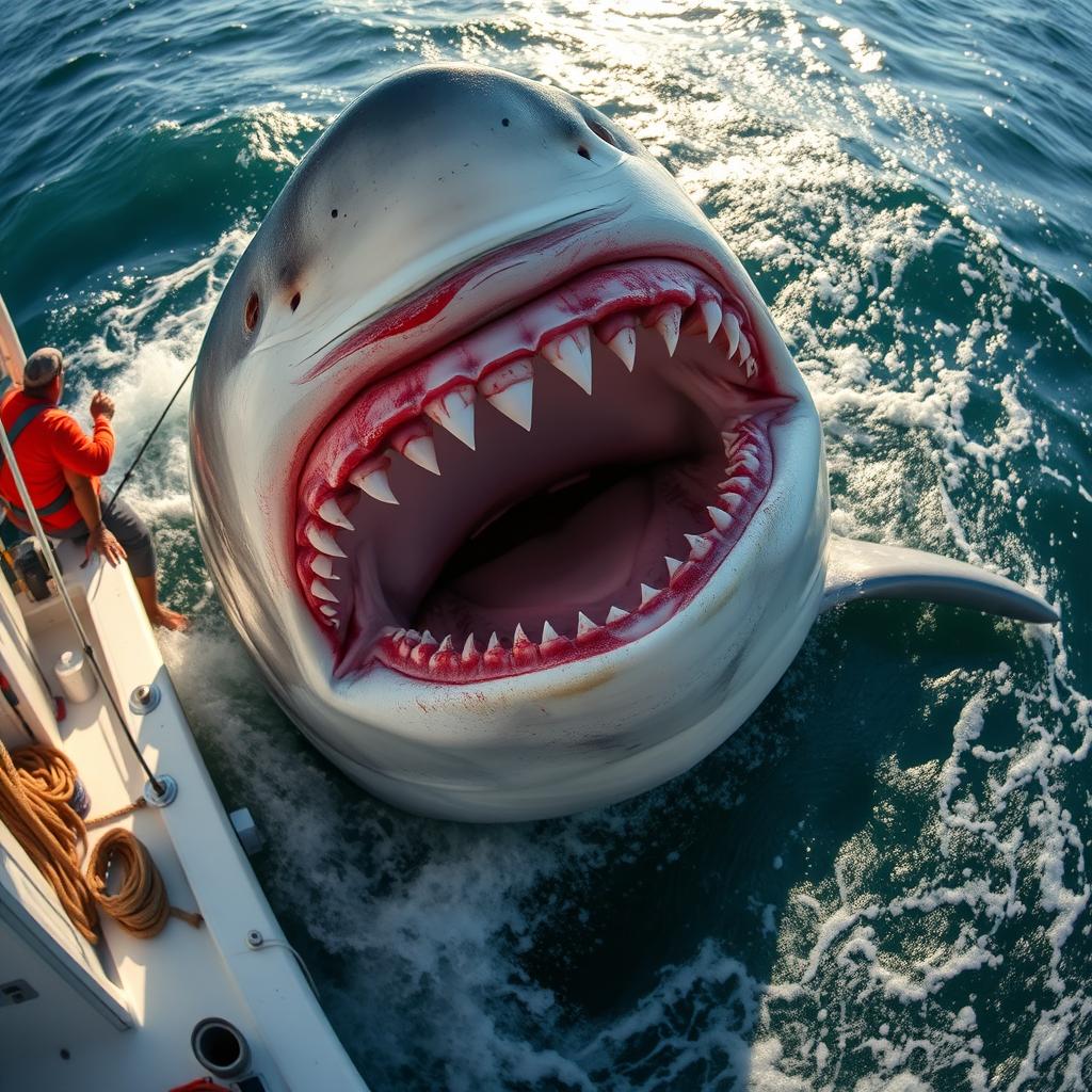 Epic Showdown: 30-Foot Shark Caught!