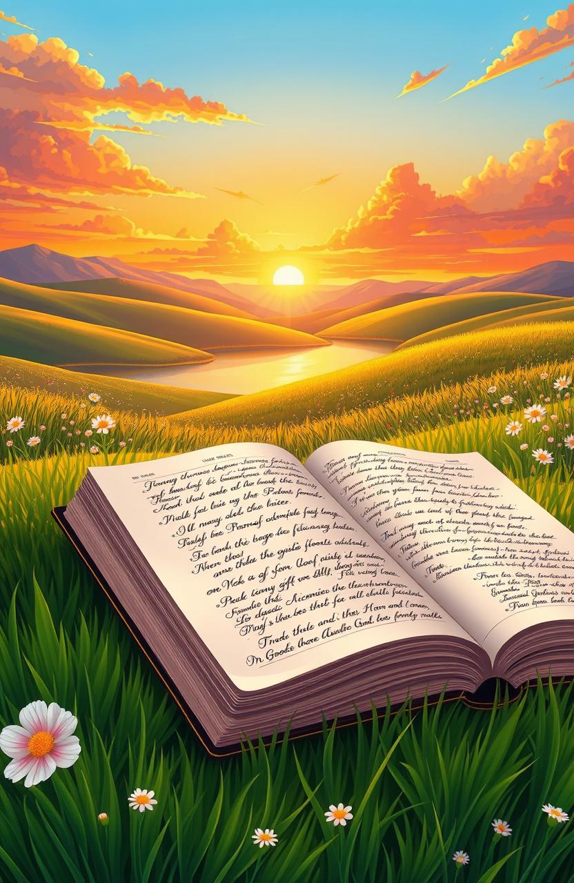 A Peaceful Reflection: Bible on Green Grass