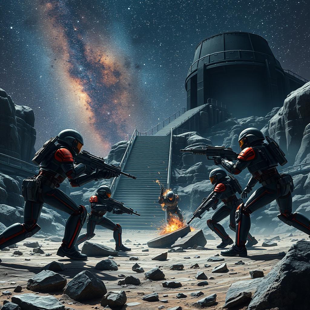 Epic Cyborg Showdown on Alien Terrain