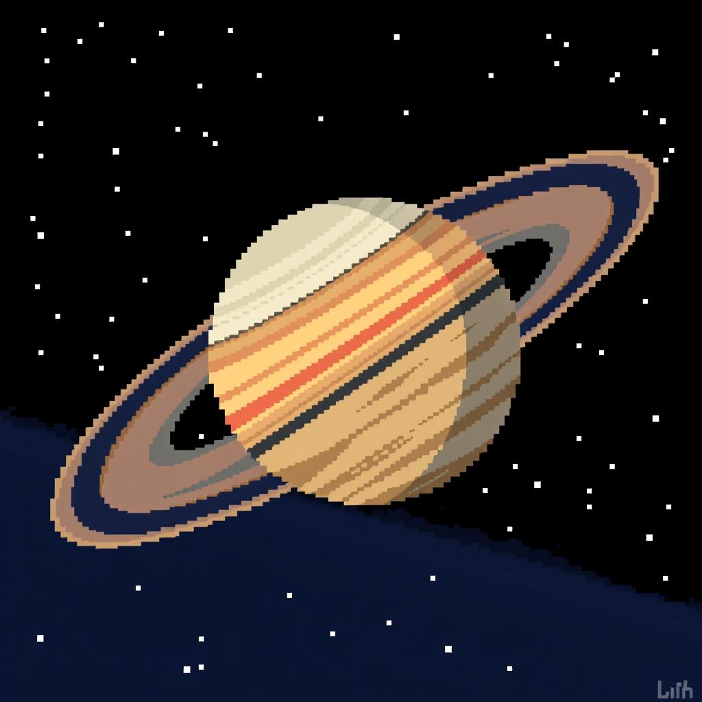 Pixel Art Saturn: A Vibrant Representation