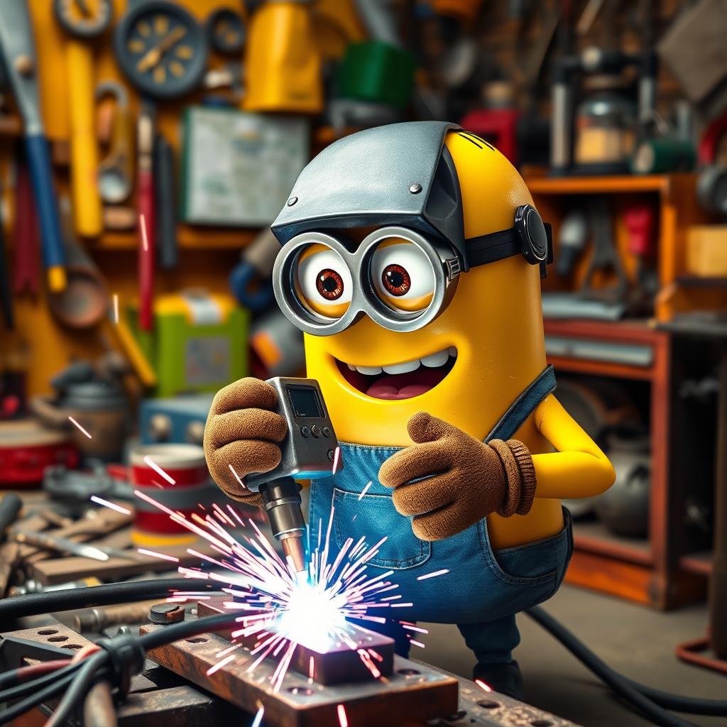 Welding Fun with a Playful Minion!