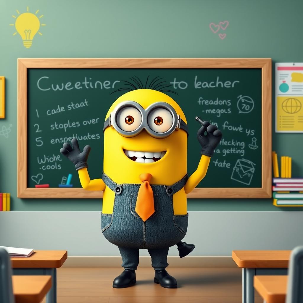 Meet the Cheerful Minion Teacher!