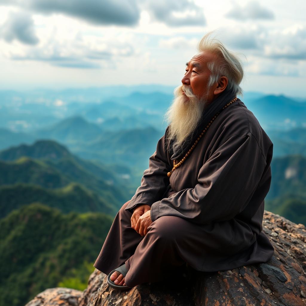 Wisdom in Nature: An Elderly Vietnamese Man on the Mountain