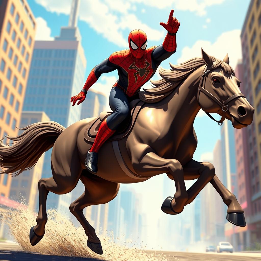 Miles Morales: Spider-Man on a Majestic Horse Ride