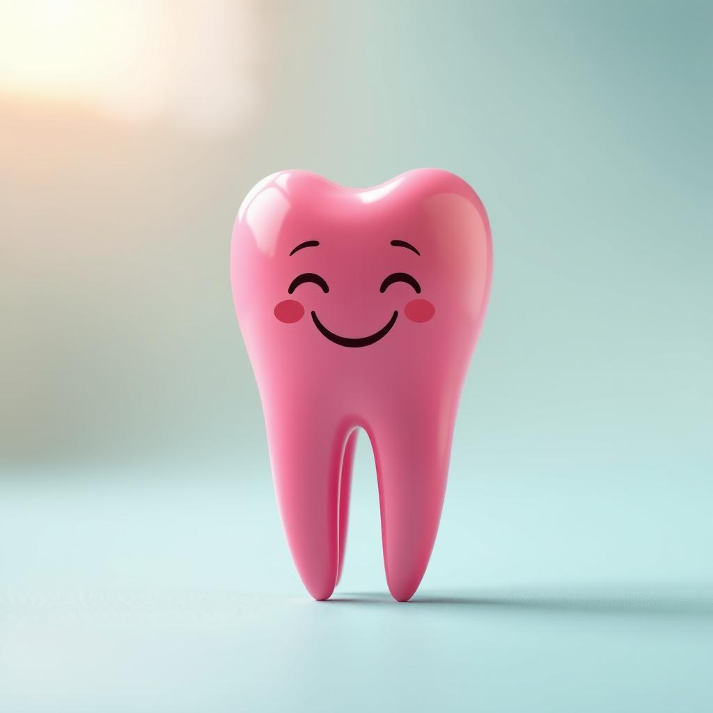 Vibrant Pink Tooth: A Shiny Enamel Showcase