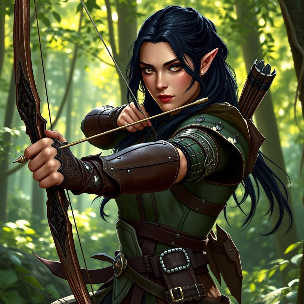 Mystical High Elf Ranger: Dark Hair & Eyes