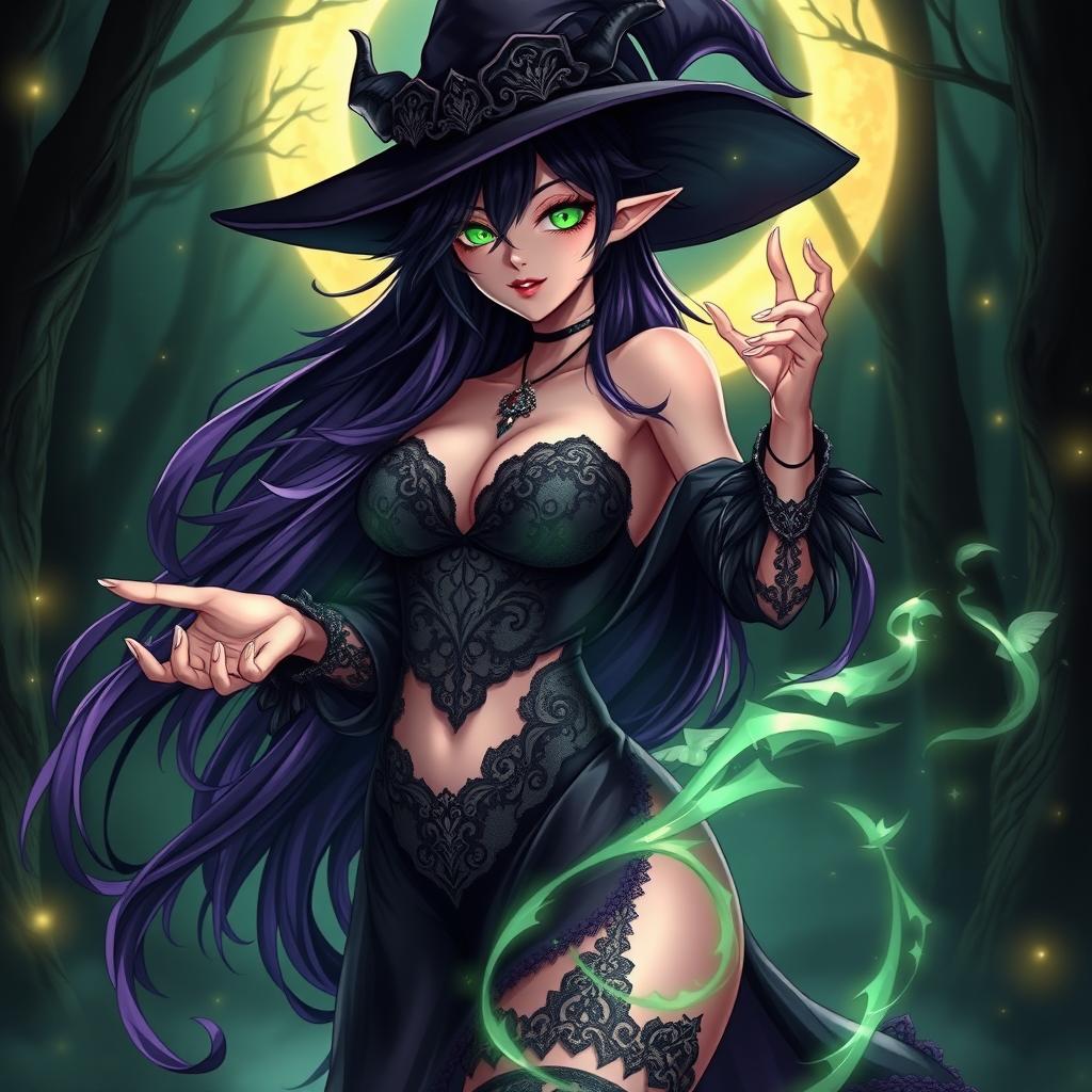 Enchanting Curves: The Demonic Anime Witch