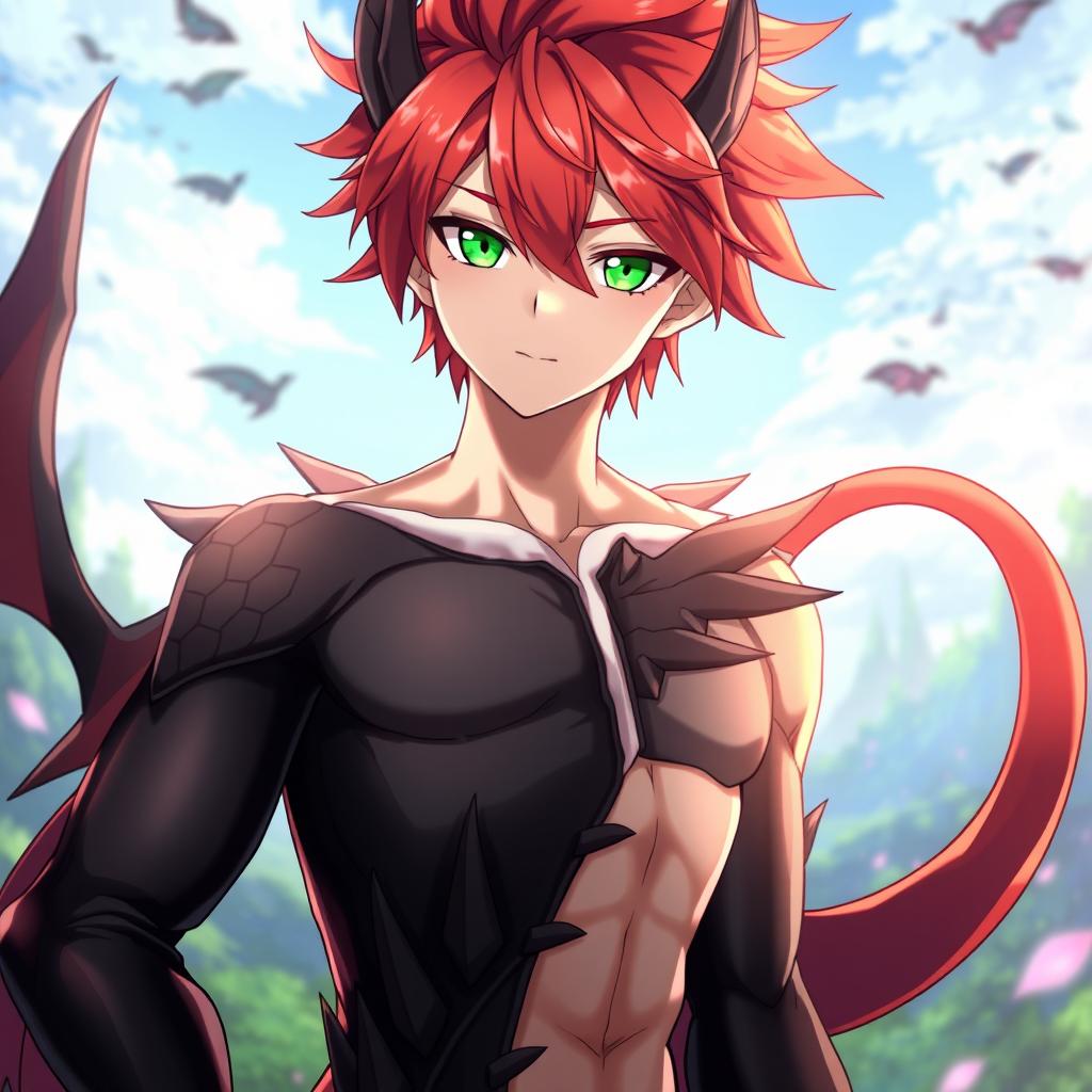 Meet the Half-Dragon Hero with Fiery Red Hair!