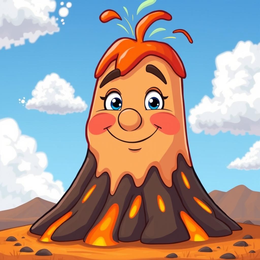 Meet Your New Fiery Friend: Cartoon Volcano