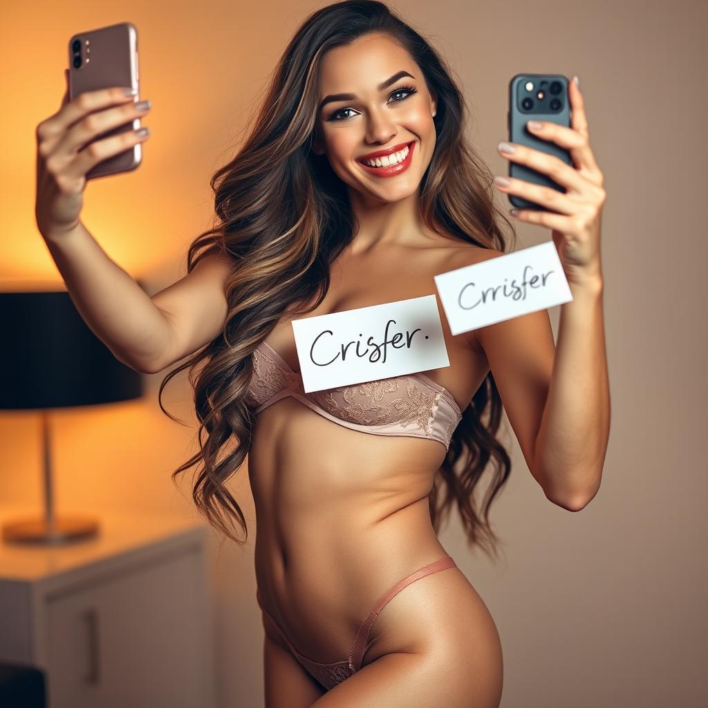 Playful Elegance: 22-Year-Old in Lingerie Selfie