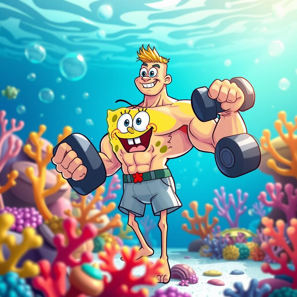 Meet the Muscular SpongeBob-Inspired Character!