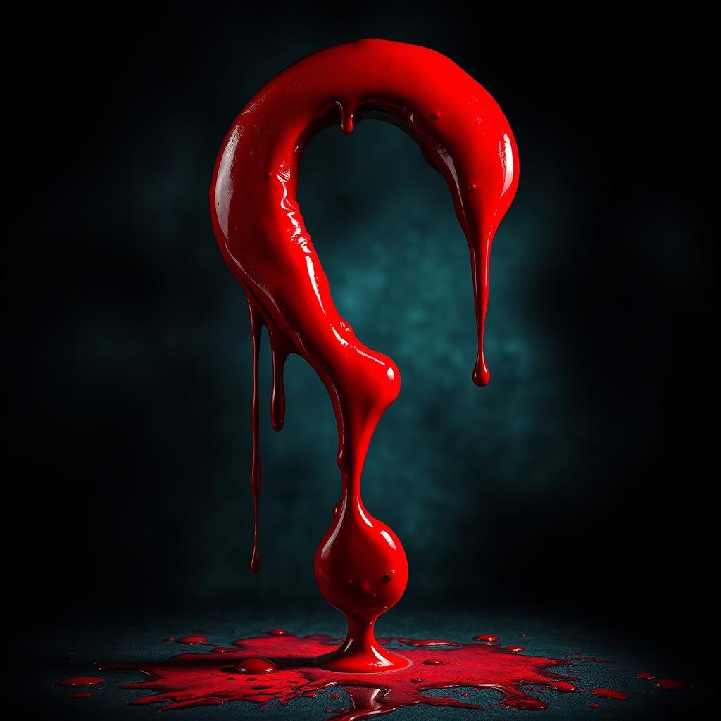 Intense Mystery: Dripping Red Question Mark