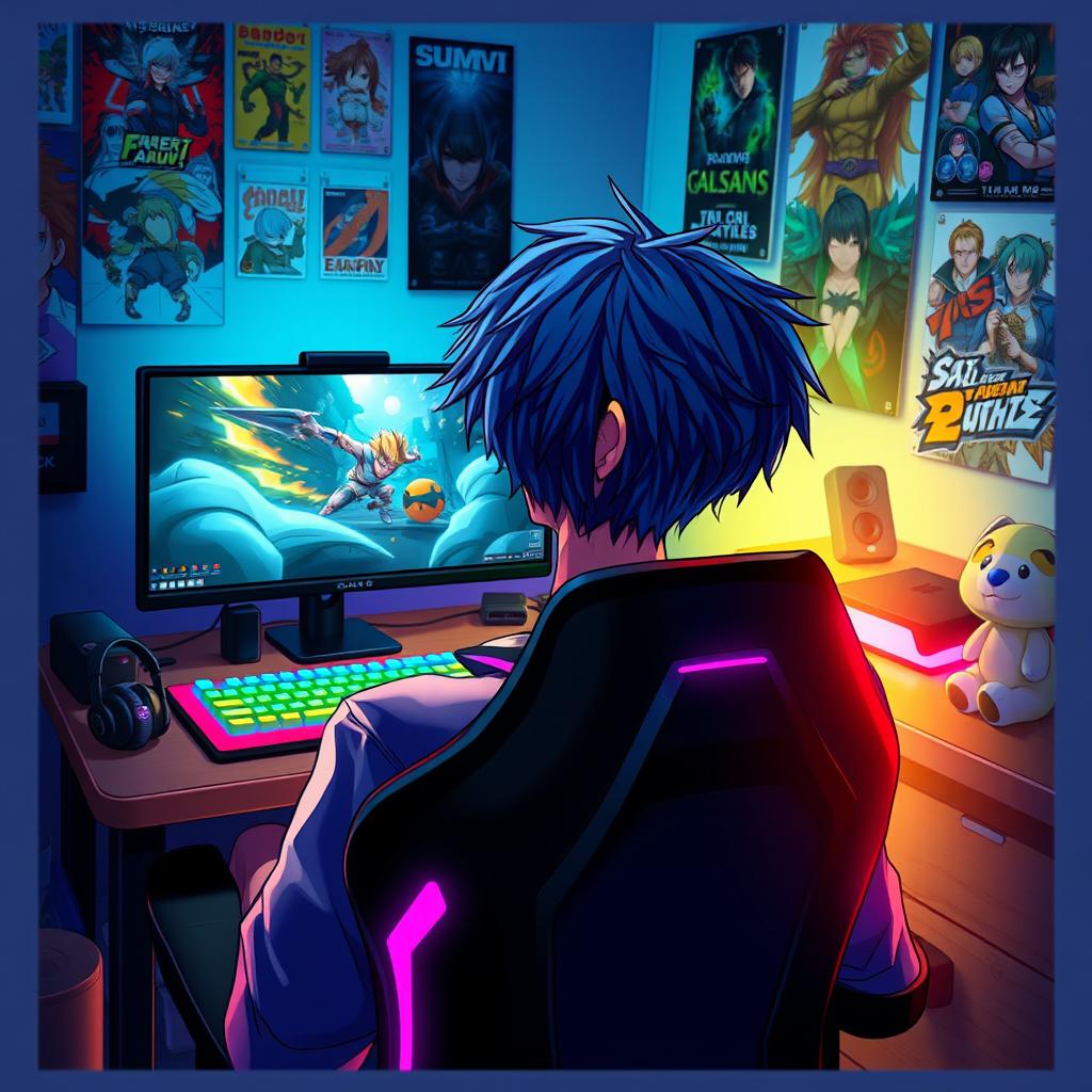 Master Your Game: Young Anime Gamer in Action