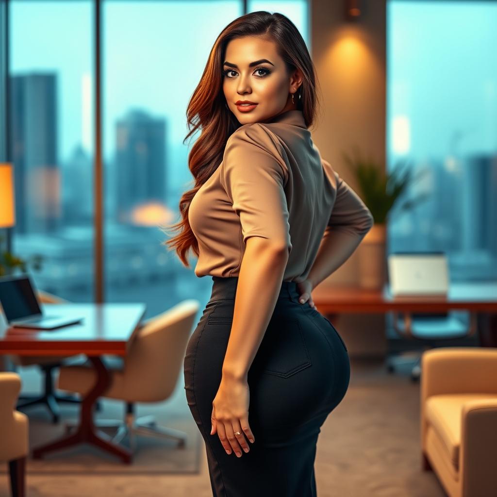Bold and Beautiful: Confident Secretary in the Office