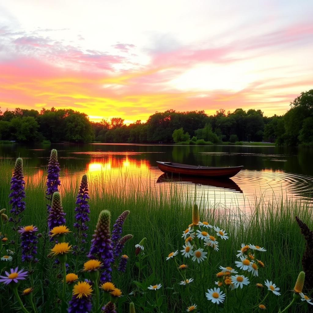 Tranquil Sunset: A Serene Landscape Experience
