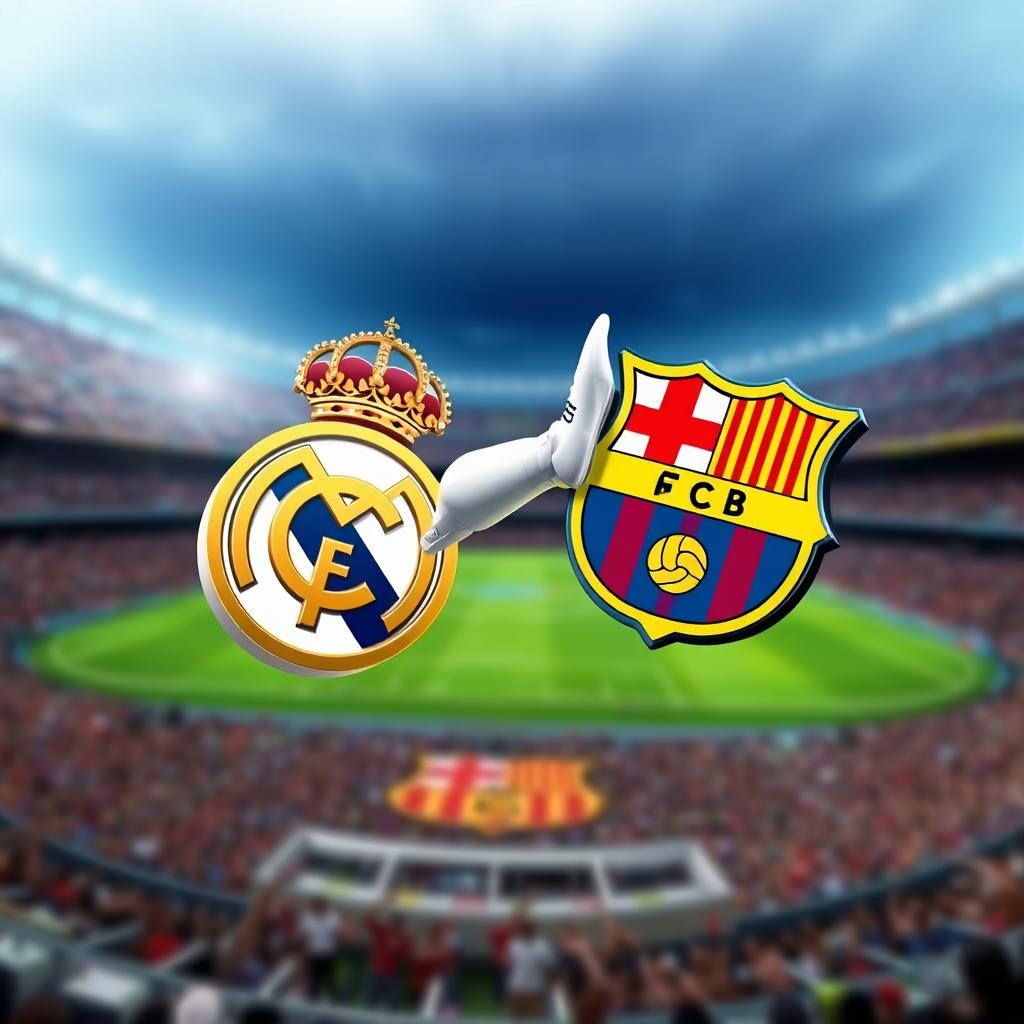 Dynamic Rivalry: Real Madrid vs Barcelona Art