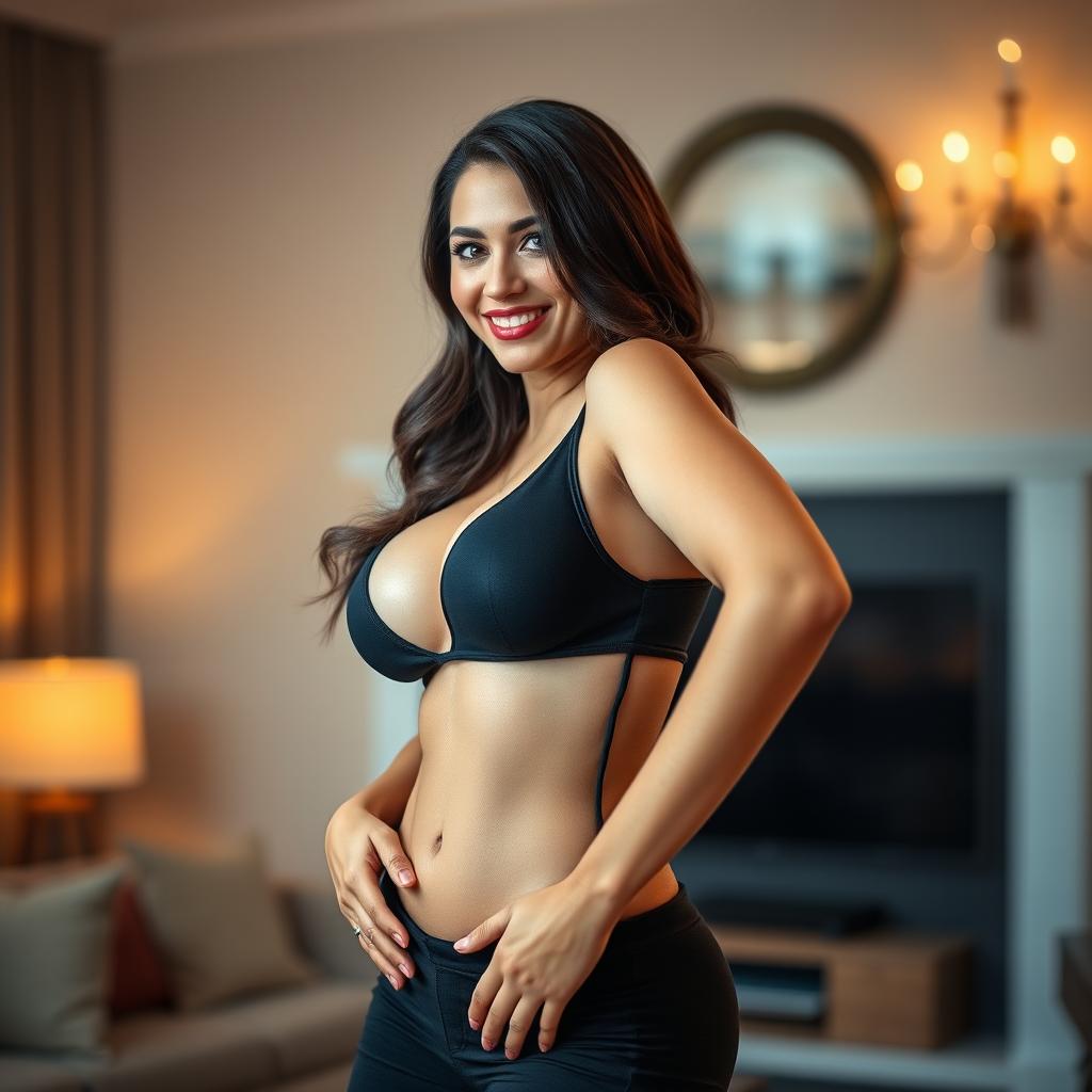 Confidently Alluring: A Voluptuous Brunette Milf
