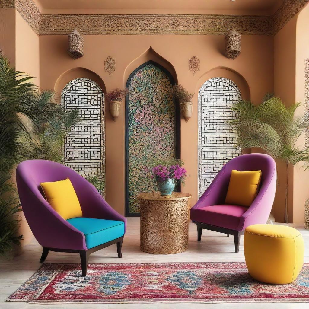 Vibrant Modern Arabic Oasis: A Chair Retreat