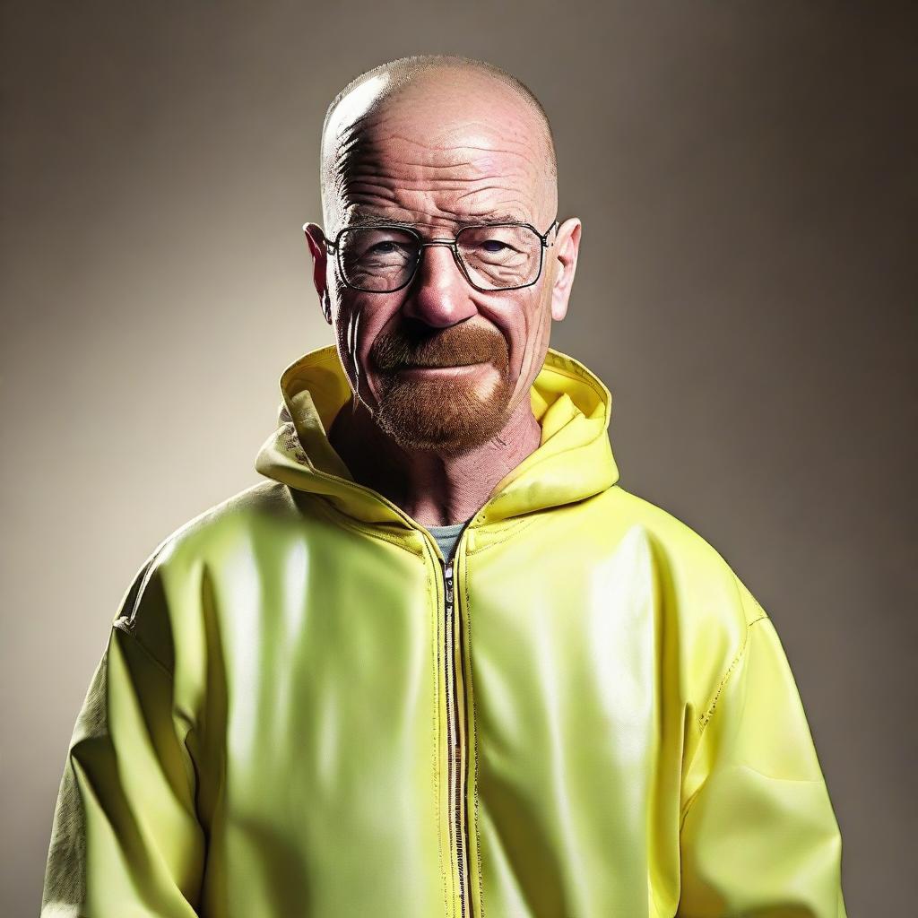 Joyful Walter White in Hazmat Suit