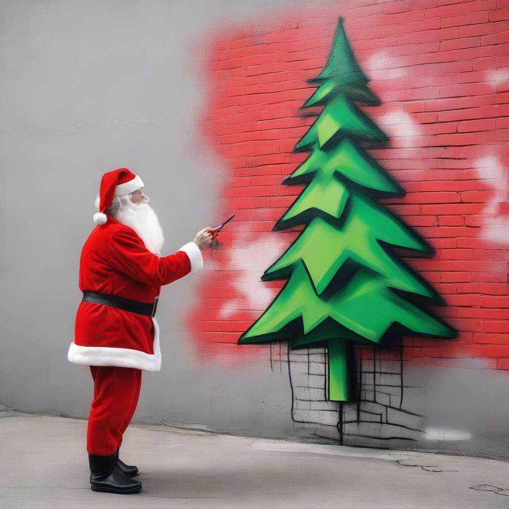 Santas Urban Art: A Graffiti Christmas Tree