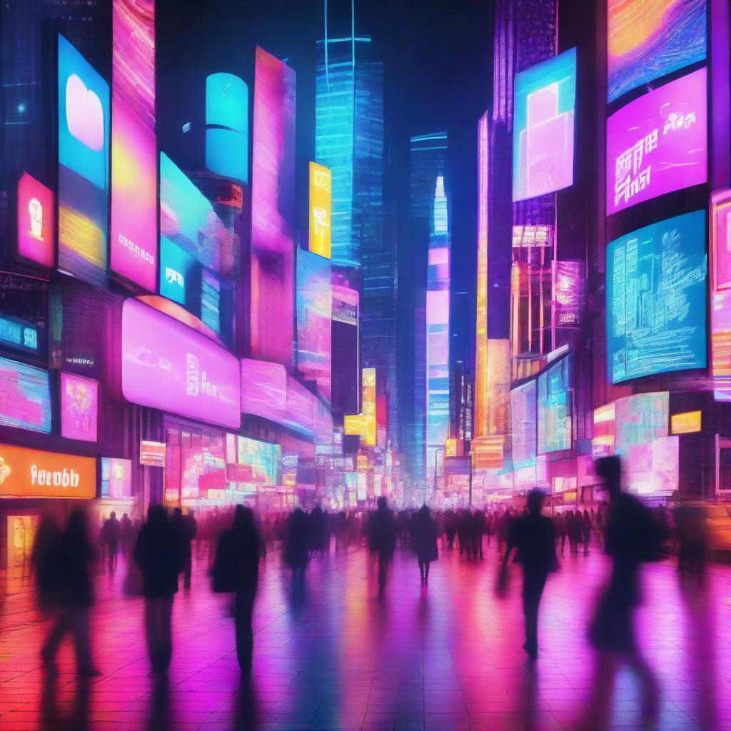 Neon Utopia: The Futuristic Metropolis of Social Media