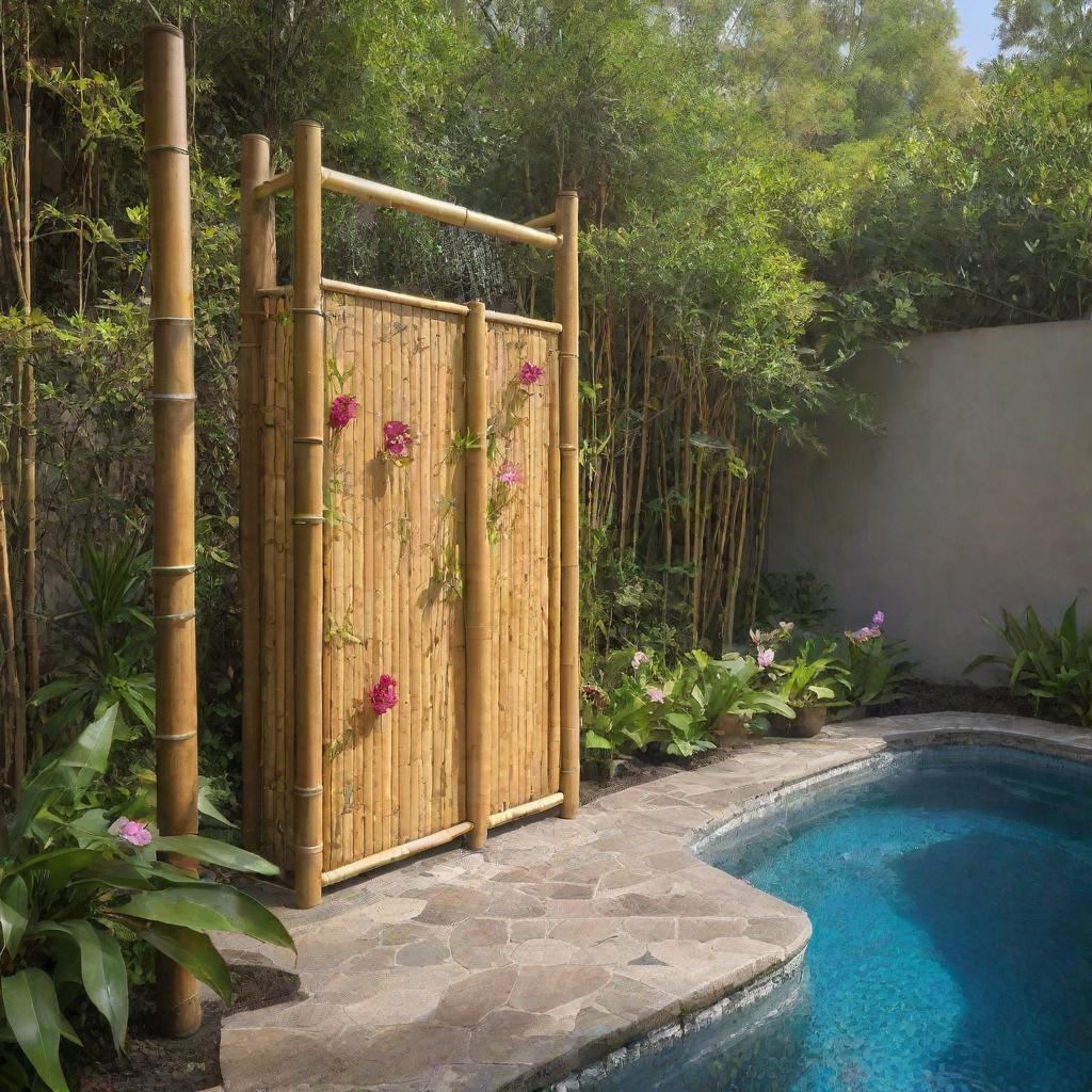 Bamboo Ambiance: Outdoor Shower Oasis