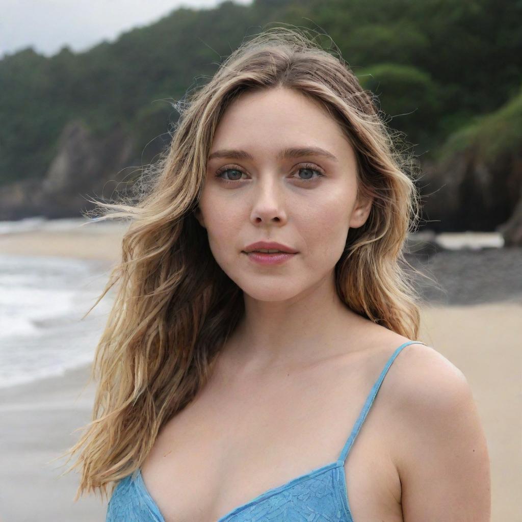 Elizabeth Olsen Glows on Sunny Beach